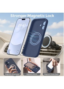 iP 17 Liquid Silicone Shockproof Case (Navy Blue)