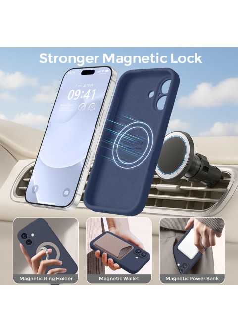 iP 17 Liquid Silicone Shockproof Case (Navy Blue)