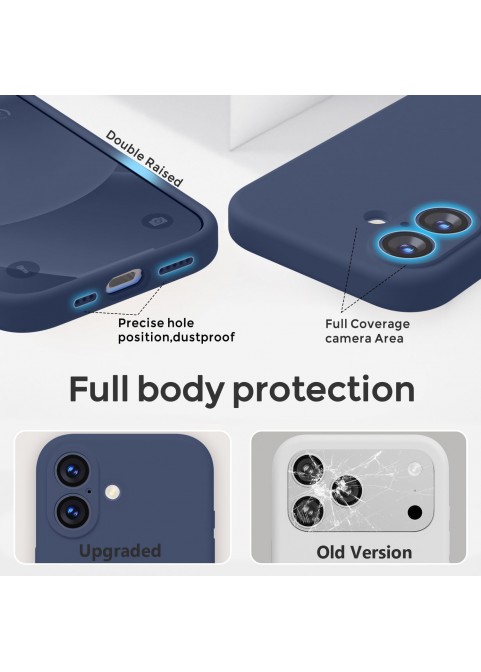 iP 17 Liquid Silicone Shockproof Case (Navy Blue)
