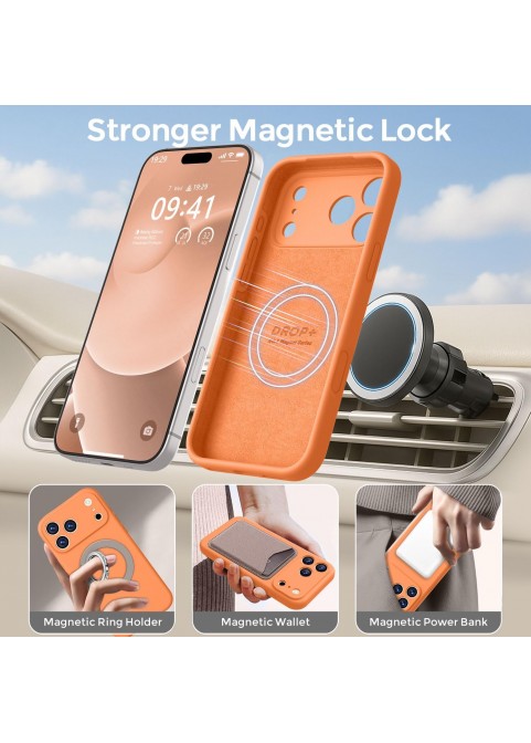 iP 17 Pro Liquid Silicone Shockproof Case (Orange)