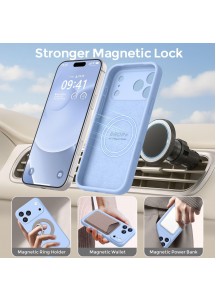 iP 17 Pro Liquid Silicone Shockproof Case (Light Blue)