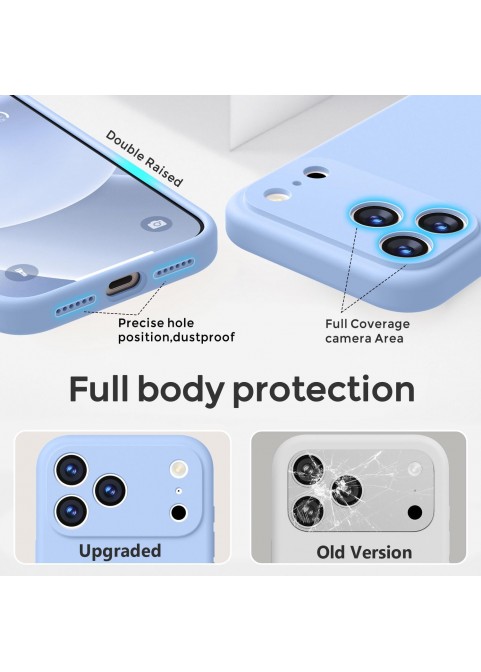 iP 17 Pro Liquid Silicone Shockproof Case (Light Blue)