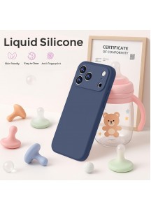 iP 17 Pro Liquid Silicone Shockproof Case (Navy Blue)