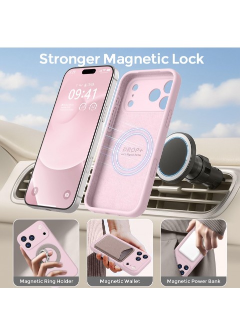 iP 17 Pro Liquid Silicone Shockproof Case (pink)