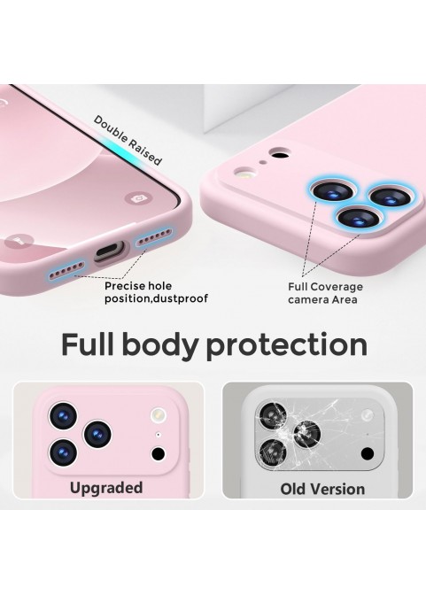 iP 17 Pro Liquid Silicone Shockproof Case (pink)