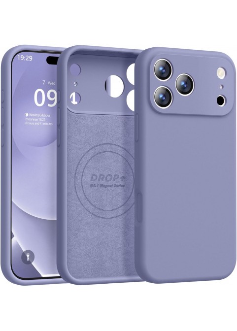 iP 17 Pro Liquid Silicone Shockproof Case (Lavender Grey)