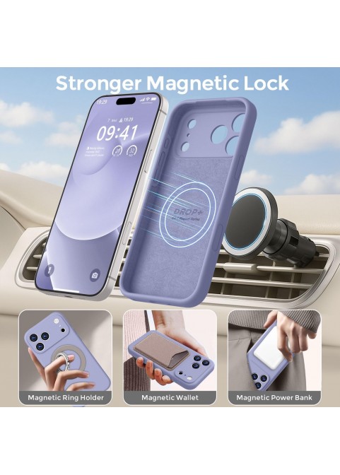 iP 17 Pro Liquid Silicone Shockproof Case (Lavender Grey)