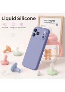 iP 17 Pro Liquid Silicone Shockproof Case (Lavender Grey)