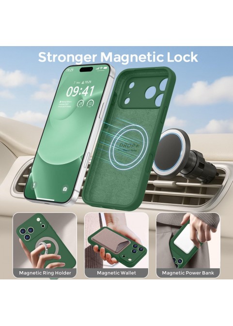 iP 17 Pro Liquid Silicone Shockproof Case (Green)
