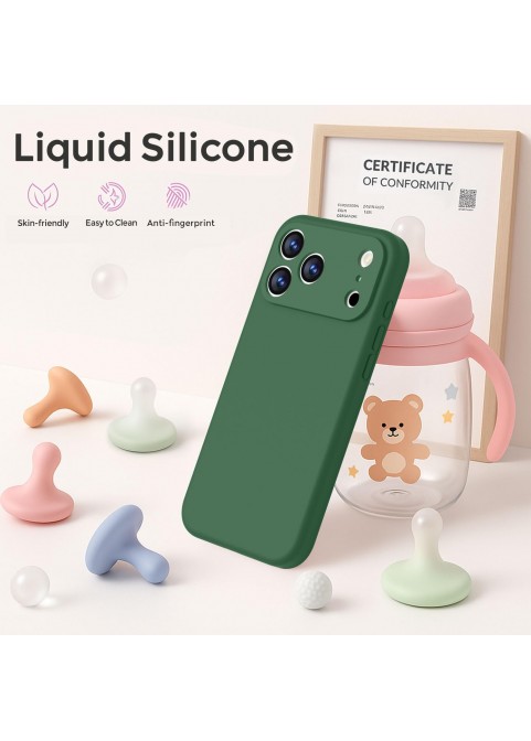 iP 17 Pro Liquid Silicone Shockproof Case (Green)