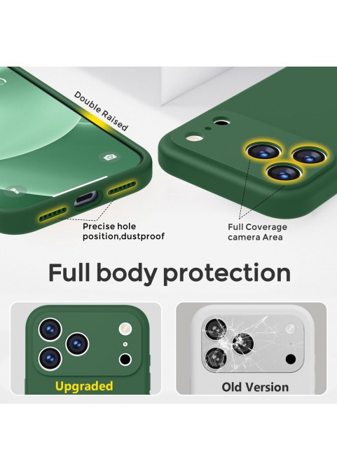 iP 17 Pro Liquid Silicone Shockproof Case (Green)