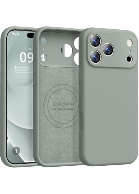 iP 17 Pro Liquid Silicone Shockproof Case (Calke Green)