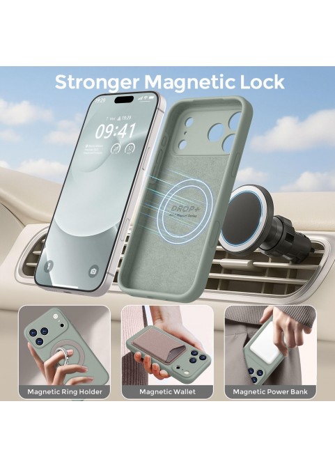 iP 17 Pro Liquid Silicone Shockproof Case (Calke Green)