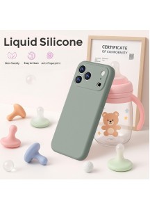 iP 17 Pro Liquid Silicone Shockproof Case (Calke Green)