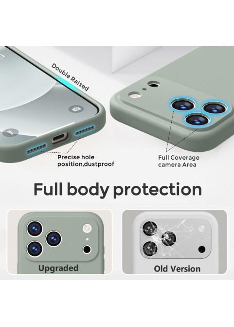 iP 17 Pro Liquid Silicone Shockproof Case (Calke Green)
