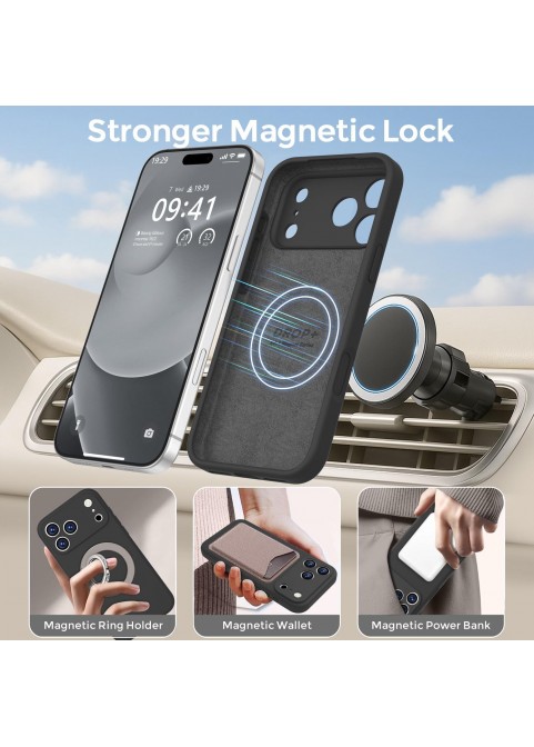 iP 17 Pro Liquid Silicone Shockproof Case (black)