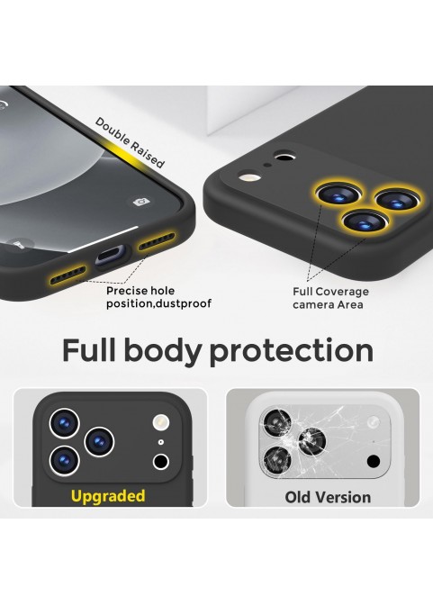 iP 17 Pro Liquid Silicone Shockproof Case (black)