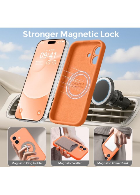 iP 17 Liquid Silicone Shockproof Case (orange)