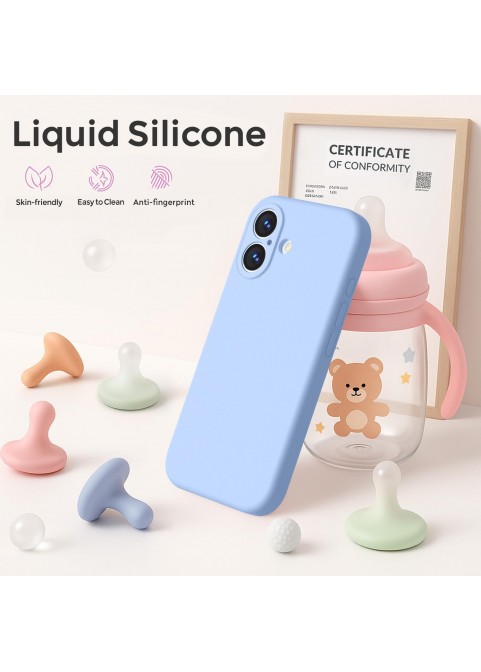 iP 17 Liquid Silicone Shockproof Case (Light Blue)