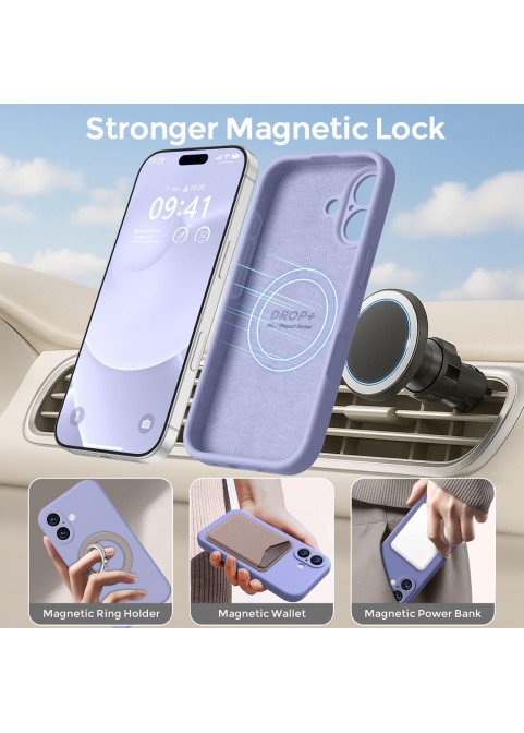 iP 17 Liquid Silicone Shockproof Case (Lavender Grey)