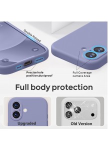 iP 17 Liquid Silicone Shockproof Case (Lavender Grey)