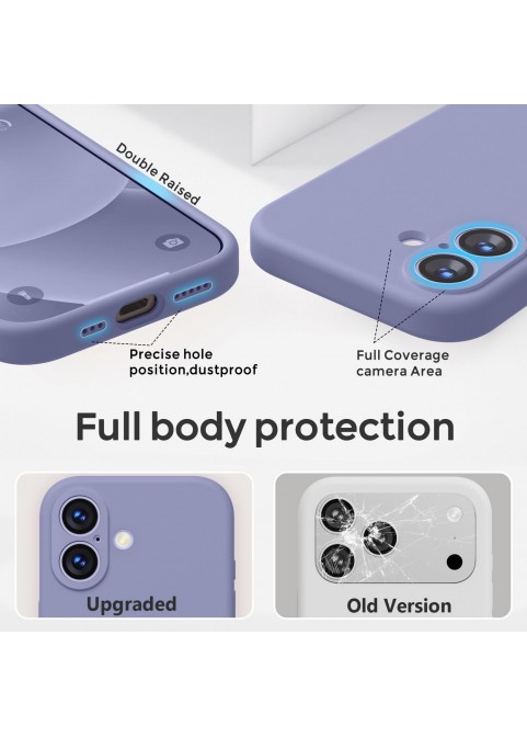 iP 17 Liquid Silicone Shockproof Case (Lavender Grey)