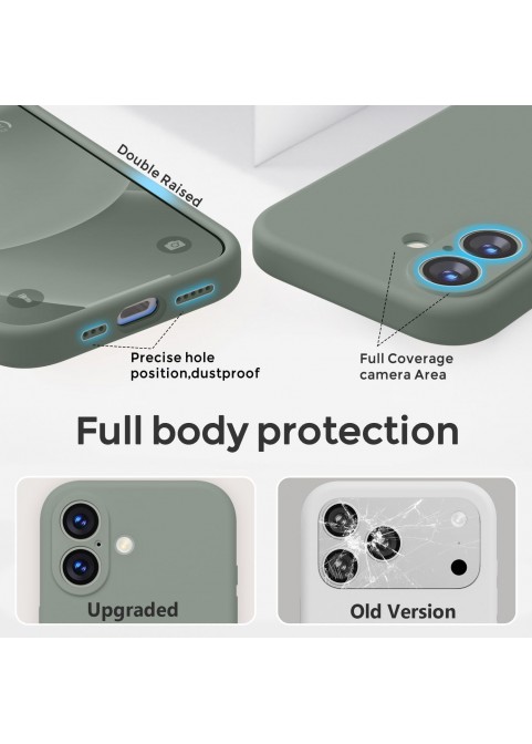 iP 17 Liquid Silicone Shockproof Case (Calke Green)