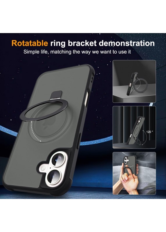 Compatible with iP16 Case with Invisible Magnetic-Black