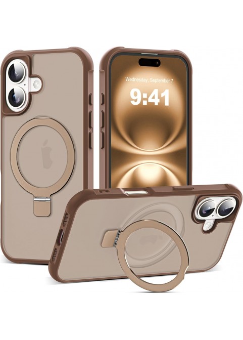Compatible with iP16 Case with Invisible Magnetic-Desert Brown