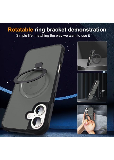 Compatible with iP16 Case with Invisible Magnetic-Black