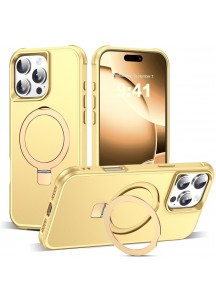 Compatible with iP16 Pro Max Case with Invisible Magnetic-Yellow