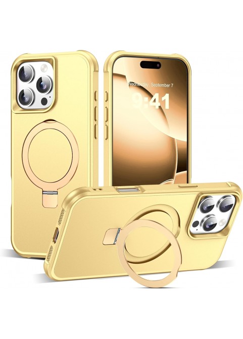 Compatible with iP16 Pro Max Case with Invisible Magnetic-Yellow