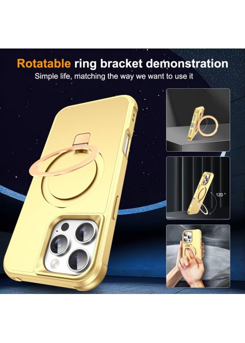 Compatible with iP16 Pro Max Case with Invisible Magnetic-Yellow