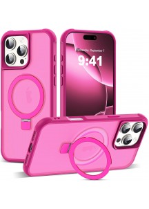 Compatible with iP16 Pro Max Case with Invisible Magnetic-Wine Rose