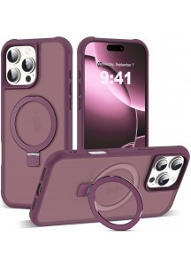 Compatible with iP16 Pro Max Case with Invisible Magnetic-Wine Red