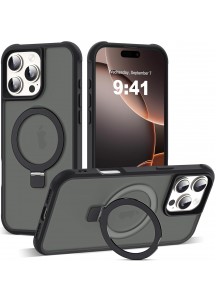 Compatible with iP16 Pro Max Case with Invisible Magnetic-Black