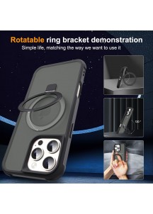 Compatible with iP16 Pro Max Case with Invisible Magnetic-Black