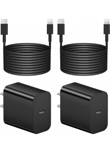 6 Ft iP Fast Charger   2-Pack 20W Super Fast Charger with Long Fast Charging Cable-Black